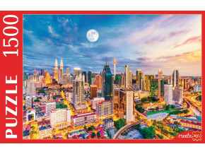 Пазл Рыжий Кот 1500 деталей: Малайзия. Куала-Лумпур под луной