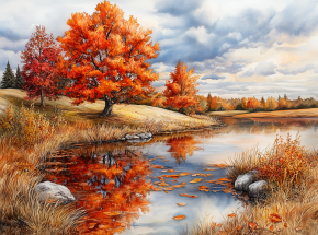 Картина интерьерная на стену, постер. Осенняя погода