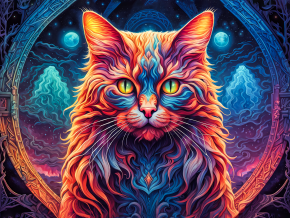 Пазл деревянный Алма 500 деталей Самые яркие. Лунный кот