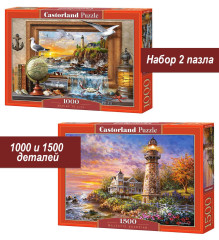 Набор Castorland 1000 и 1500 деталей: Маяки, 2 шт