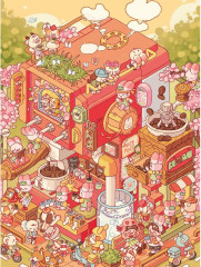 Пазл Pintoo 1200 деталей: Memeko. Кофейная студия