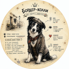 Пазл Алма деревянный круглый 142 детали. Собаки. Бордер-колли