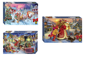 Набор Степ 1000 деталей: Новый Год, 3 шт