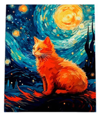 Алмазная мозаика с подрамником Рыжий Кот: Кот Ван Гога (полное заполнение)