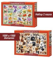Набор Castorland 1000 и 1500 деталей: Коллажи, 2 шт