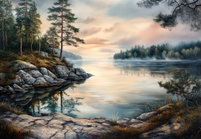 Пазл Алма деревянный ПРЕМИУМ 1000 деталей. Волшебство природы. Лесное зеркало