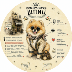 Пазл Алма деревянный круглый 142 детали. Собаки. Шпиц