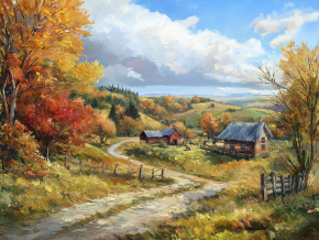 Пазл Алма деревянный 500 деталей. Волшебство природы. Осенний хутор