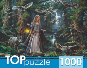 Пазл TOP Puzzle 1000 деталей: Девушка с волками и совами