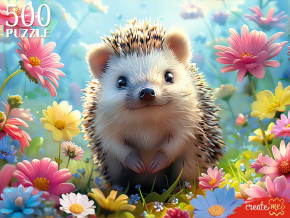 Пазл Рыжий Кот 500 деталей: Ежик в цветах