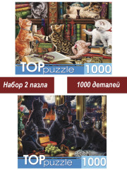 Набор Рыжий Кот 1000 деталей: Котята на столе, 2 шт