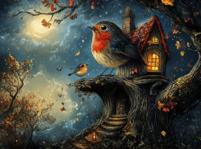 Картина интерьерная на стену, постер. Птичий дом