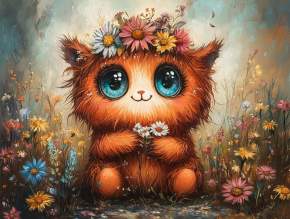 Пазл деревянный Алма 500 деталей. Милые монстрики. Рыжик на лугу