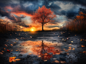 Пазл Алма мини 150 деталей. Отражение осени