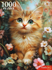Пазл Рыжий Кот 1000 деталей: Котенок в цветах