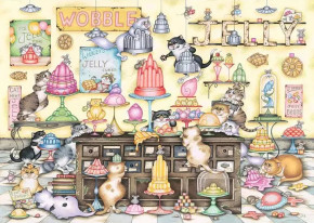 Пазл Ravensburger 1000 деталей: Vintage №19. Безумные кошки. Желейное веселье