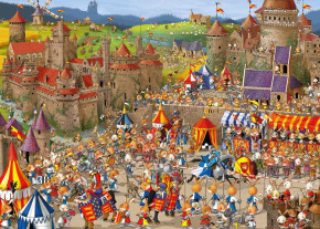 Пазл Heye 1000 деталей: Кролики - рыцарский турнир