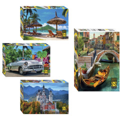 Набор Степ 500-1000 деталей: Уголки мира, 4 шт