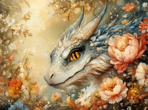 Картина интерьерная на стену, постер. Портрет дракона