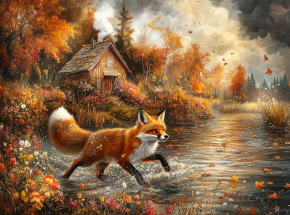 Пазл Алма мини 150 деталей. Лиса в октябре