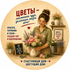 Пазл Алма деревянный круглый 142 детали. Винтажная коллекция. Цветы - маленькое чудо