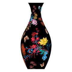 Пазл Pintoo 160 деталей: Ваза. Цветочный принт на черном