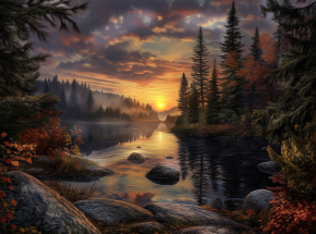 Картина интерьерная на стену, постер. Озеро камней