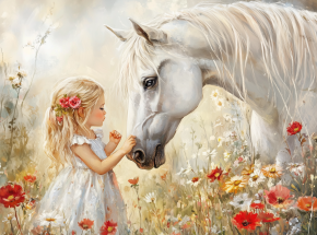 Пазл Алма мини 150 деталей. Белая лошадь