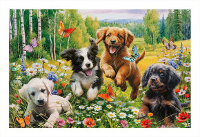 Пазл Pintoo 600 деталей: Забавные щенки