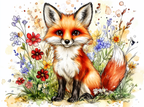 Картина интерьерная на стену, постер Лисичка